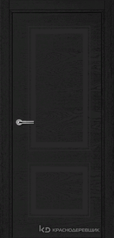 Дверь Краснодеревщик 77 2 с фурнитурой, Эмаль черная натуральный шпон