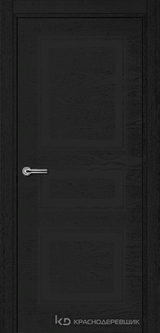 Дверь Краснодеревщик 77 3 с фурнитурой, Эмаль черная натуральный шпон