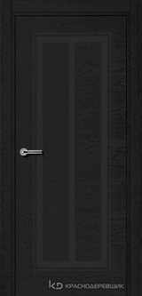 Дверь Краснодеревщик 77 4 с фурнитурой, Эмаль черная натуральный шпон