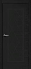 Дверь Краснодеревщик 775 с фурнитурой, натуральный шпон Эмаль черная