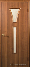 Дверь Краснодеревщик 204 (со стеклом) CPL Темный орех