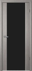 Дверь Albero Triplex Сан-Ремо 1 с черным стеклом Пепельный дуб Винил
