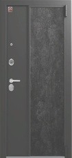 Дверь Центурион LUX-7 Серый шелк с камнем  Белое дерево 