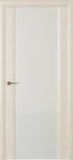 Дверь Океан коллекция Океан Буревестник 2 с белым стеклом Белый жемчуг натуральный шпон
