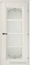 Дверь Краснодеревщик 33 40Ф (стекло Денор) с фурнитурой, Белый CPL