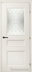 Дверь Краснодеревщик 33 42Ф (стекло Роса) с фурнитурой, Белый CPL
