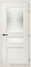 Дверь Краснодеревщик 33 44Ф (стекло Роса) с фурнитурой, Белый CPL