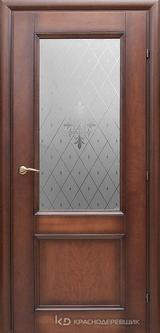 Дверь Краснодеревщик 33 24 (стекло Торшон) с фурнитурой, Кофе натуральный шпон