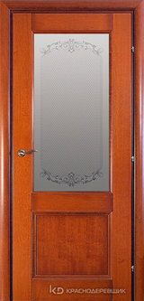 Дверь Краснодеревщик 33 24 (стекло Денор) с фурнитурой, Бразильская груша натуральный шпон