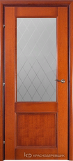 Дверь Краснодеревщик 33 24 (стекло Кристалл) с фурнитурой, Бразильская груша натуральный шпон