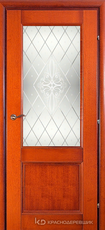 Дверь Краснодеревщик 33 24 (стекло Роса) с фурнитурой, Бразильская груша натуральный шпон