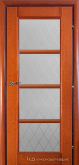 Дверь Краснодеревщик 33 40 (стекло Кристалл) с фурнитурой, Бразильская груша натуральный шпон