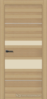 Дверь Краснодеревщик 7 03М (молдинг, стекло Лакобель жемчужно-белый) с фурнитурой, Дуб натуральный sincrolam
