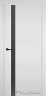 Дверь Краснодеревщик 7 01 (стекло серое) с фурнитурой, Эмаль белая натуральный шпон