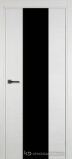 Дверь Краснодеревщик 704 (стекло черное) с фурнитурой, натуральный шпон Эмаль белая