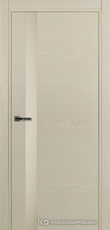 Дверь Краснодеревщик 7 01 (стекло белое) с фурнитурой, Эмаль жемчужная натуральный шпон