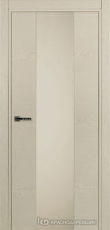 Дверь Краснодеревщик 7 04 (стекло серое) с фурнитурой, Эмаль жемчужная натуральный шпон