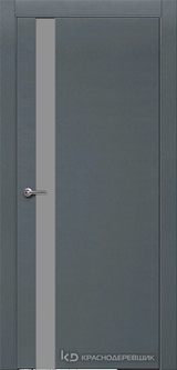 Дверь Краснодеревщик 7 01 (стекло серое) с фурнитурой, Эмаль серая натуральный шпон