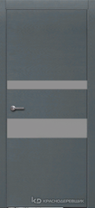 Дверь Краснодеревщик 703 (стекло серое) с фурнитурой, натуральный шпон Эмаль серая