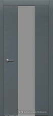 Дверь Краснодеревщик 704 (стекло серое) с фурнитурой, натуральный шпон Эмаль серая