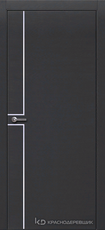 Дверь Краснодеревщик 707 (молдинг) с фурнитурой, натуральный шпон Эмаль черная