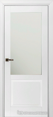 Дверь Краснодеревщик 732.1 (стекло матовое) с фурнитурой, MDF Эмаль белая