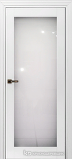 Дверь Краснодеревщик 739 (стекло триплекс) с фурнитурой, MDF Эмаль белая