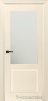 Дверь Краснодеревщик 73 2.1 (стекло матовое) с фурнитурой, Эмаль жемчужная MDF