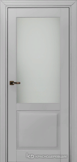 Дверь Краснодеревщик 73 2.1 (стекло матовое) с фурнитурой, Эмаль светло-серая MDF