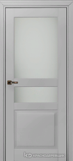 Дверь Краснодеревщик 733.1 (стекло матовое) с фурнитурой, MDF Эмаль светло-серая