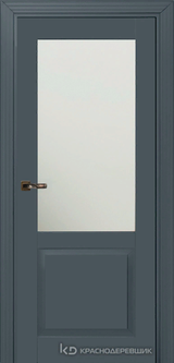Дверь Краснодеревщик 73 2.1 (стекло матовое) с фурнитурой, Эмаль серая MDF