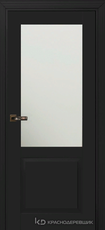 Дверь Краснодеревщик 732.1 (стекло матовое) с фурнитурой, MDF Эмаль черная