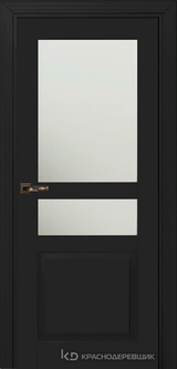 Дверь Краснодеревщик 73 3.1 (стекло матовое) с фурнитурой, Эмаль черная MDF