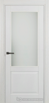 Дверь Краснодеревщик 74 2.1 (со стеклом) с фурнитурой, Эмаль белая натуральный шпон
