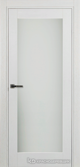 Дверь Краснодеревщик 74 9 (со стеклом) с фурнитурой, Эмаль белая натуральный шпон