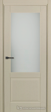 Дверь Краснодеревщик 742.1 (со стеклом) с фурнитурой, натуральный шпон Эмаль жемчужная