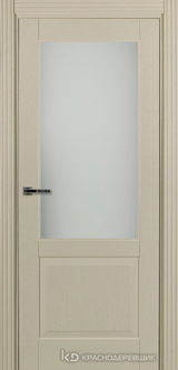 Дверь Краснодеревщик 74 2.1 (со стеклом) с фурнитурой, Эмаль жемчужная натуральный шпон