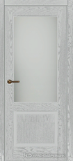 Дверь Краснодеревщик 742.1 (со стеклом) с фурнитурой, натуральный шпон Эмаль светло-серая