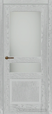 Дверь Краснодеревщик 743.1 (со стеклом) с фурнитурой, натуральный шпон Эмаль светло-серая