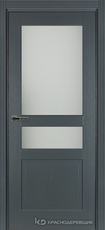 Дверь Краснодеревщик 743.1 (со стеклом) с фурнитурой, натуральный шпон Эмаль серая