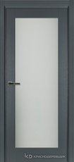 Дверь Краснодеревщик 749 (со стеклом) с фурнитурой, натуральный шпон Эмаль серая