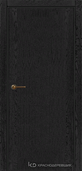 Дверь Краснодеревщик 74 0 с фурнитурой, Эмаль черная натуральный шпон