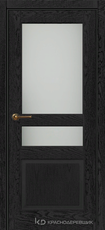 Дверь Краснодеревщик 743.1 (со стеклом) с фурнитурой, натуральный шпон Эмаль черная
