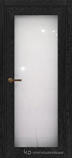 Дверь Краснодеревщик 749 (со стеклом) с фурнитурой, натуральный шпон Эмаль черная