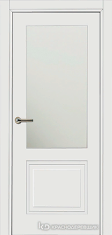 Дверь Краснодеревщик 75 2.1 (со стеклом) с фурнитурой, Эмаль белая MDF