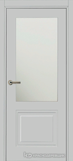 Дверь Краснодеревщик 752.1 (со стеклом) с фурнитурой, MDF Эмаль светло-серая