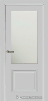 Дверь Краснодеревщик 75 2.1 (со стеклом) с фурнитурой, Эмаль светло-серая MDF