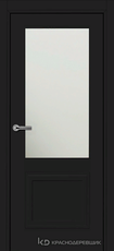 Дверь Краснодеревщик 752.1 (со стеклом) с фурнитурой, MDF Эмаль черная