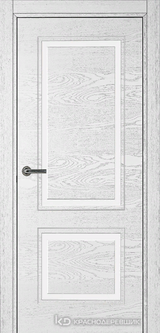 Дверь Краснодеревщик 77 2 с фурнитурой, Эмаль белая натуральный шпон